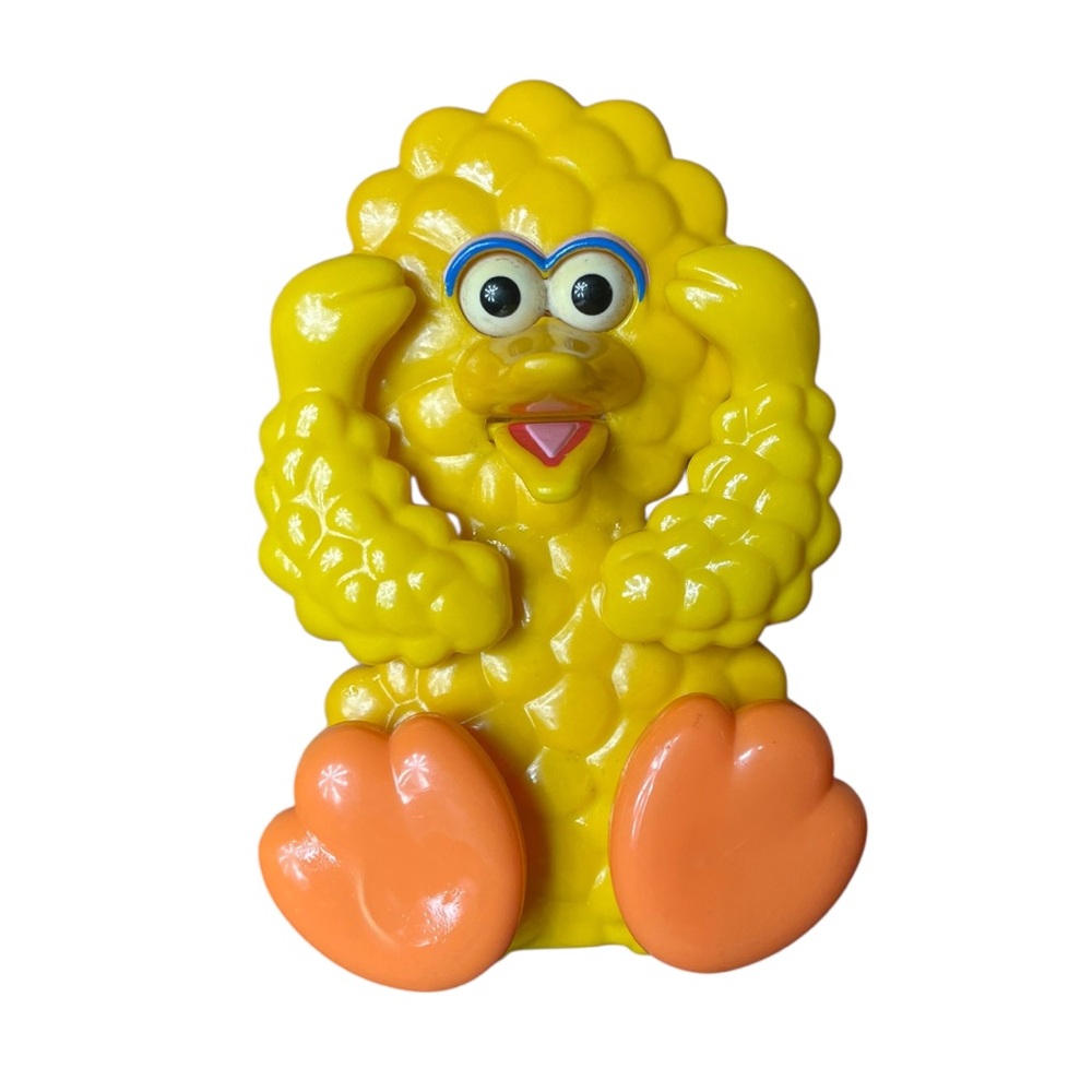 Vintage 6" IIlco Musical Peek a boo Big Bird sesame street wind up baby toddler